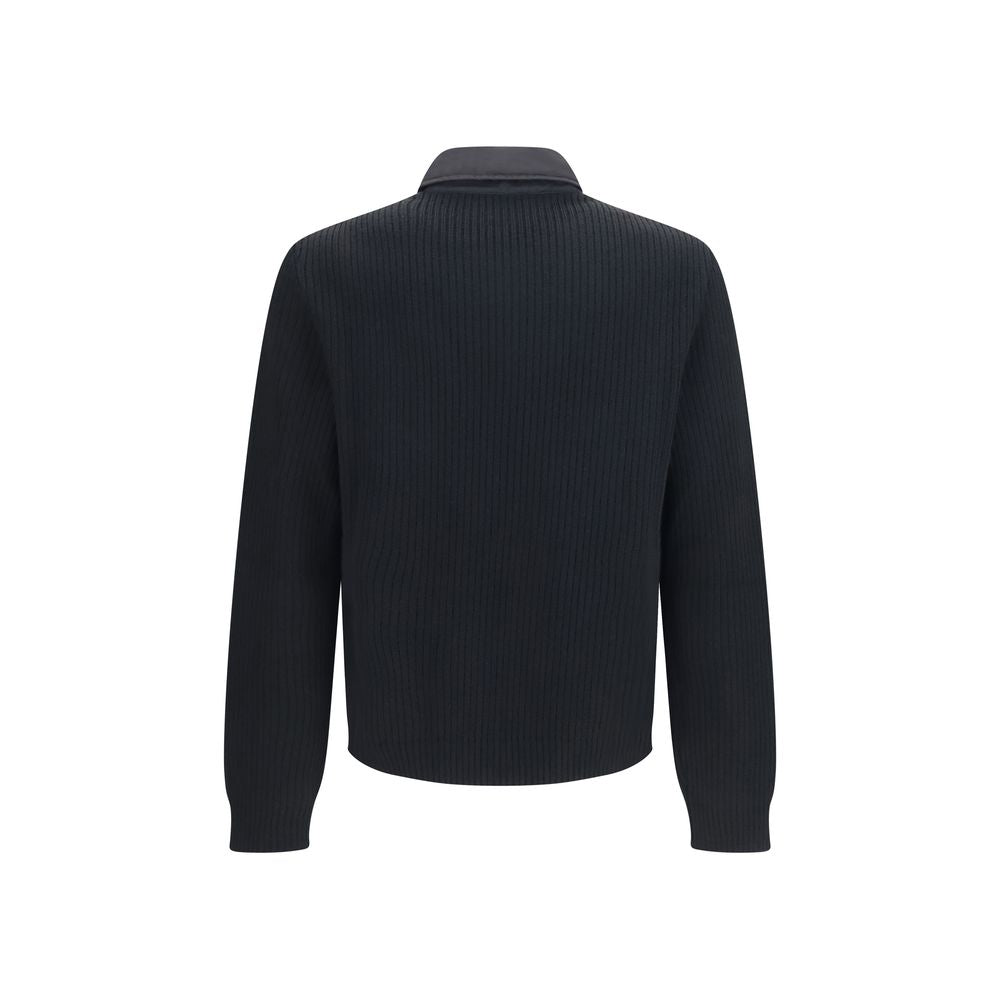 Schwarze Oves Aries Wolljacke in voller Länge