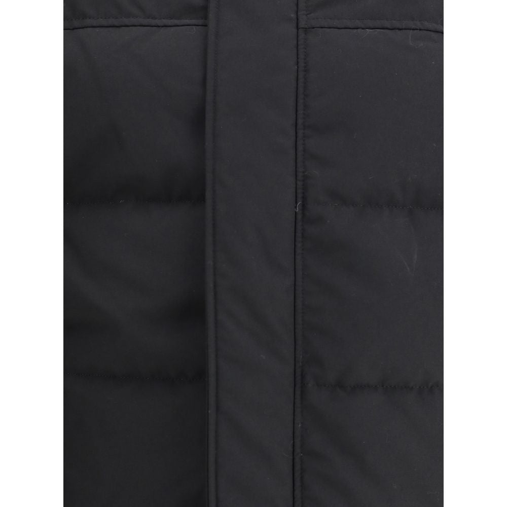 Schwarzer Parka aus Baumwolle