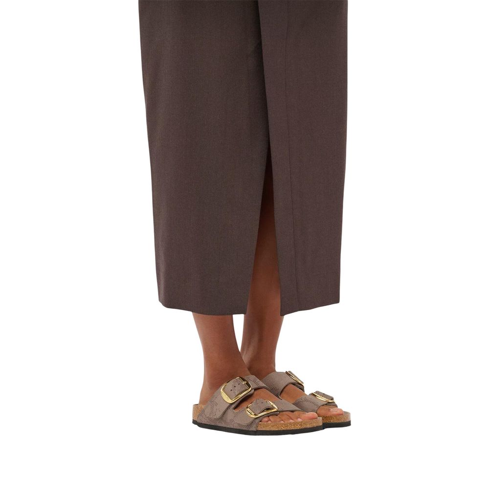 Graue synthetische Sandalen mit flachem Absatz