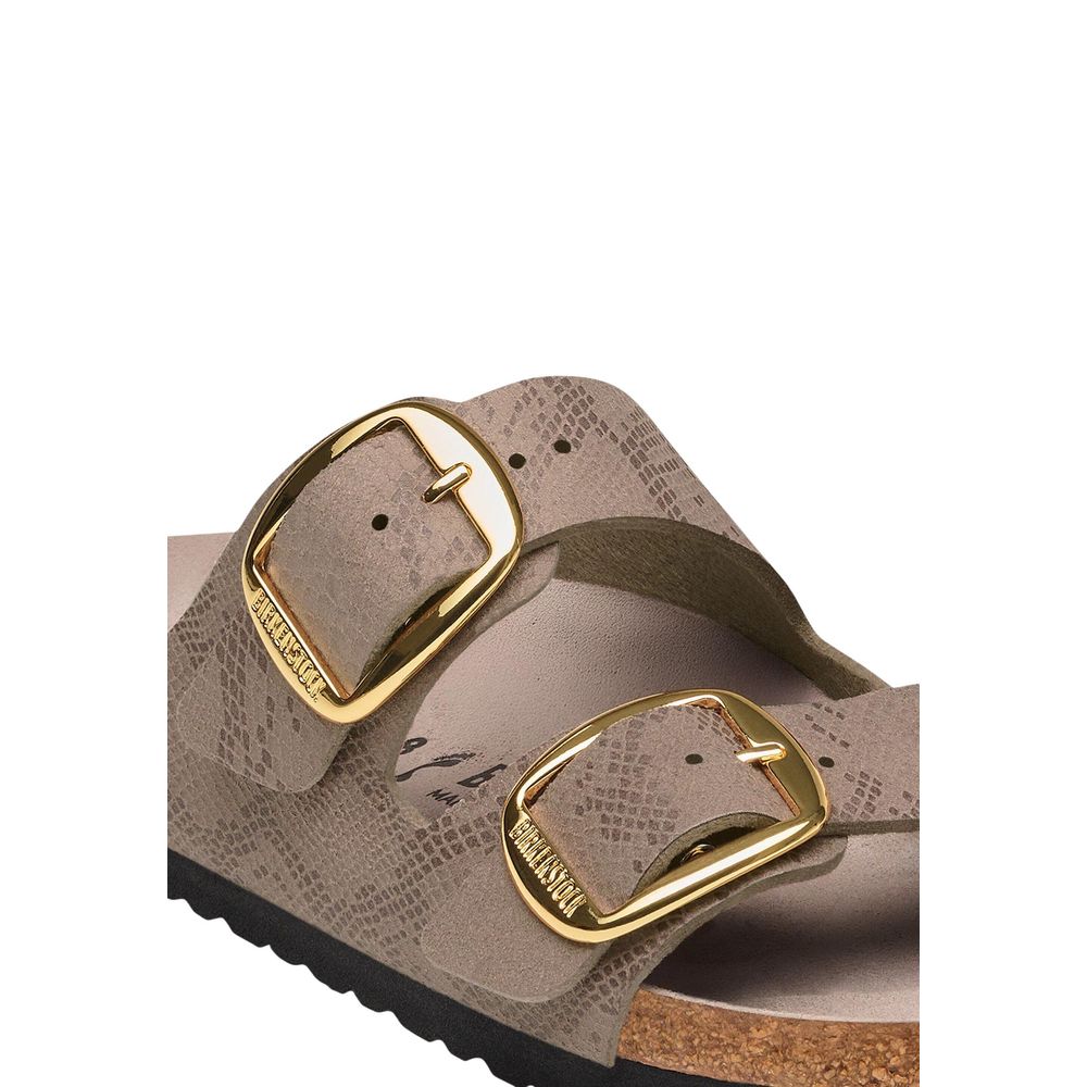 Graue synthetische Sandalen mit flachem Absatz