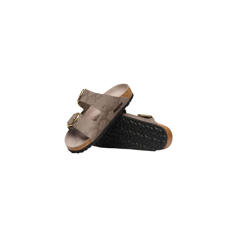 Graue synthetische Sandalen mit flachem Absatz