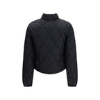 Schwarze Polyamid-Jacke in voller Länge