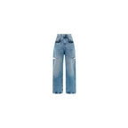 Blaue Jeans aus Baumwolle im geraden Schnitt