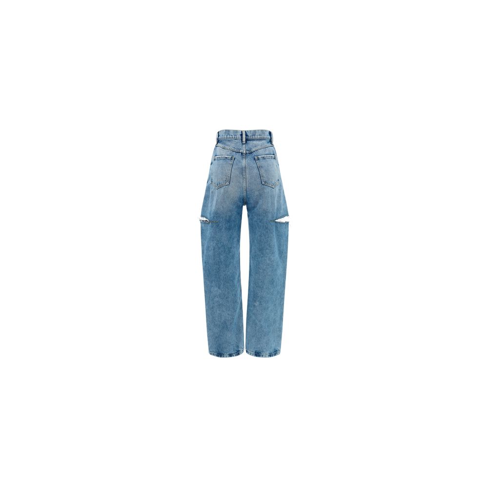 Blaue Jeans aus Baumwolle im geraden Schnitt