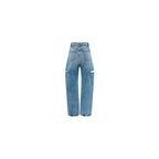Blaue Jeans aus Baumwolle im geraden Schnitt
