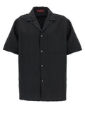 Schwarze Leinenbluse