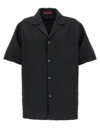 Schwarze Leinenbluse