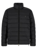 Schwarze Polyester-Jacke in voller Länge