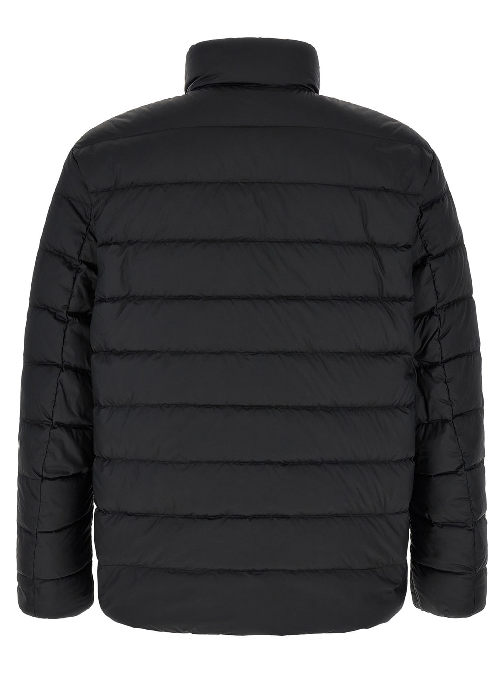 Schwarze Polyester-Jacke in voller Länge