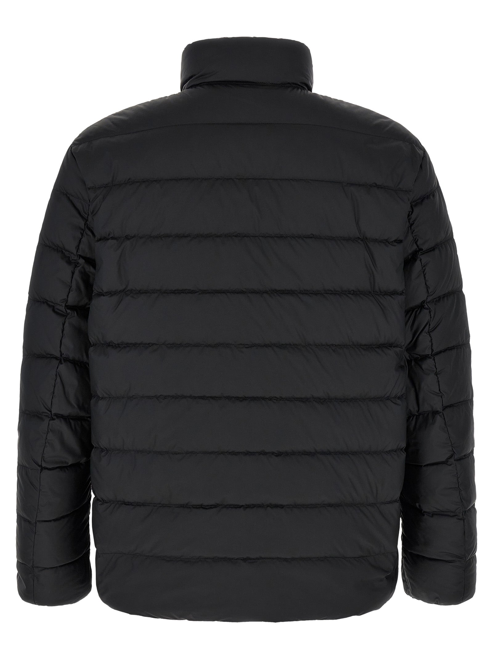 Schwarze Polyester-Jacke in voller Länge