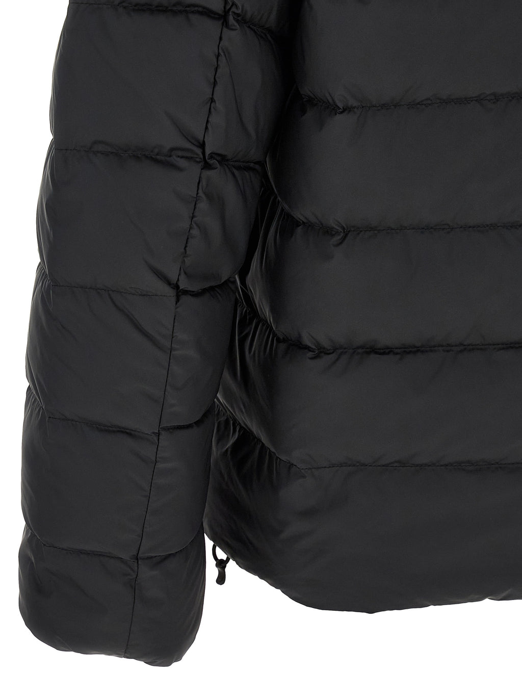 Schwarze Polyester-Jacke in voller Länge