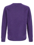 Lila Wollstrickjacke