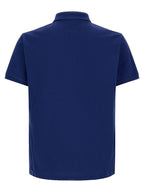 Blaues Baumwoll-Polohemd