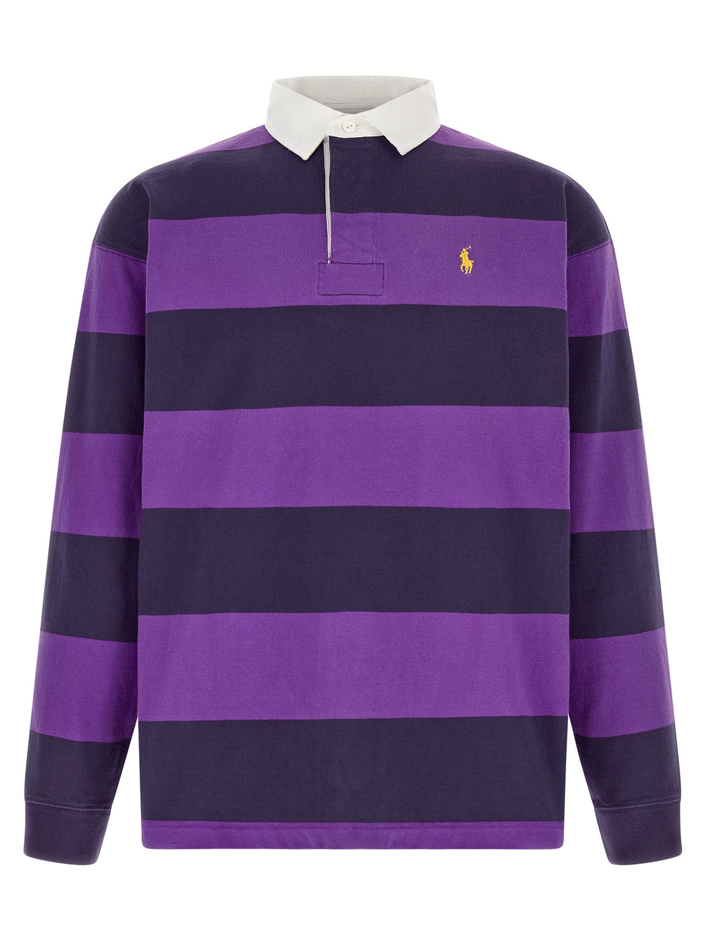 Lila Baumwoll-Poloshirt