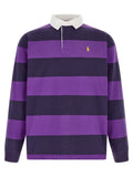 Lila Baumwoll-Poloshirt