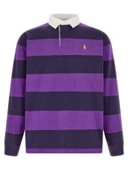 Lila Baumwoll-Poloshirt