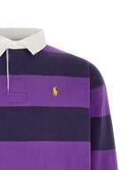 Lila Baumwoll-Poloshirt