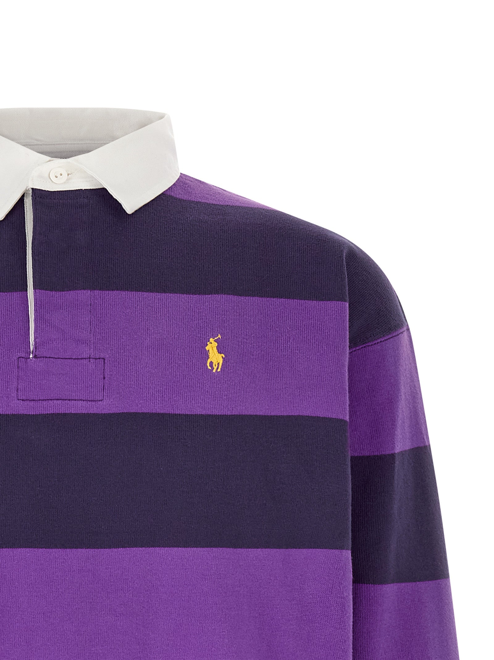 Lila Baumwoll-Poloshirt