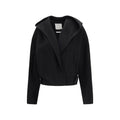Schwarze Oves Aries Wolljacke in voller Länge