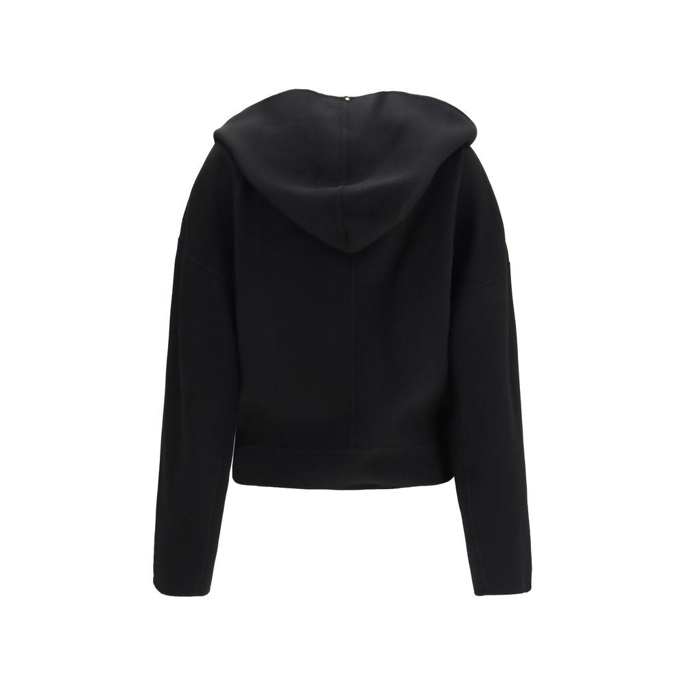 Schwarze Oves Aries Wolljacke in voller Länge
