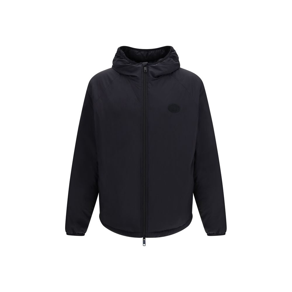 Schwarze Nylon-Shell-Jacke
