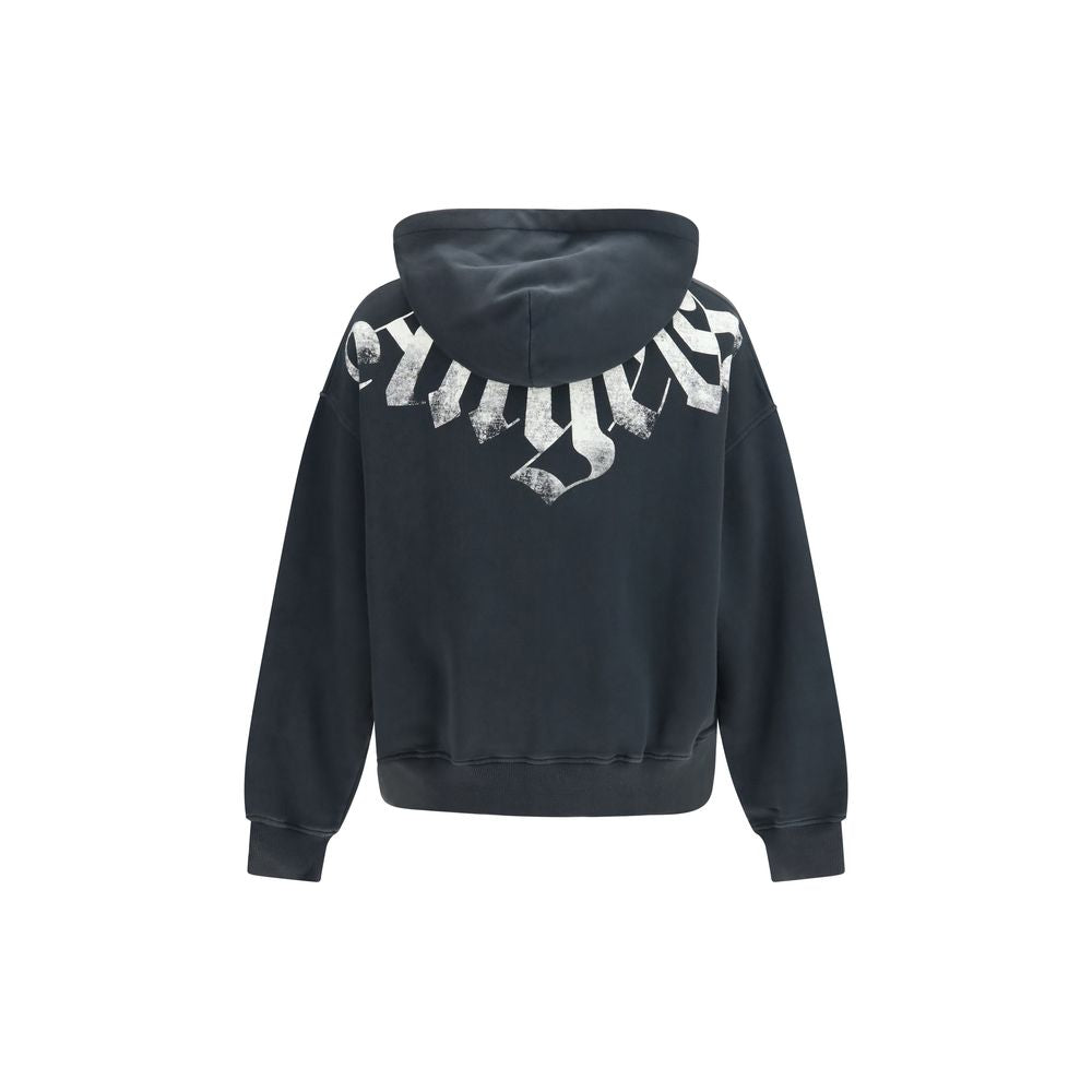 Schwarzer Baumwoll-Sweatshirt
