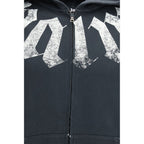Schwarzer Baumwoll-Sweatshirt