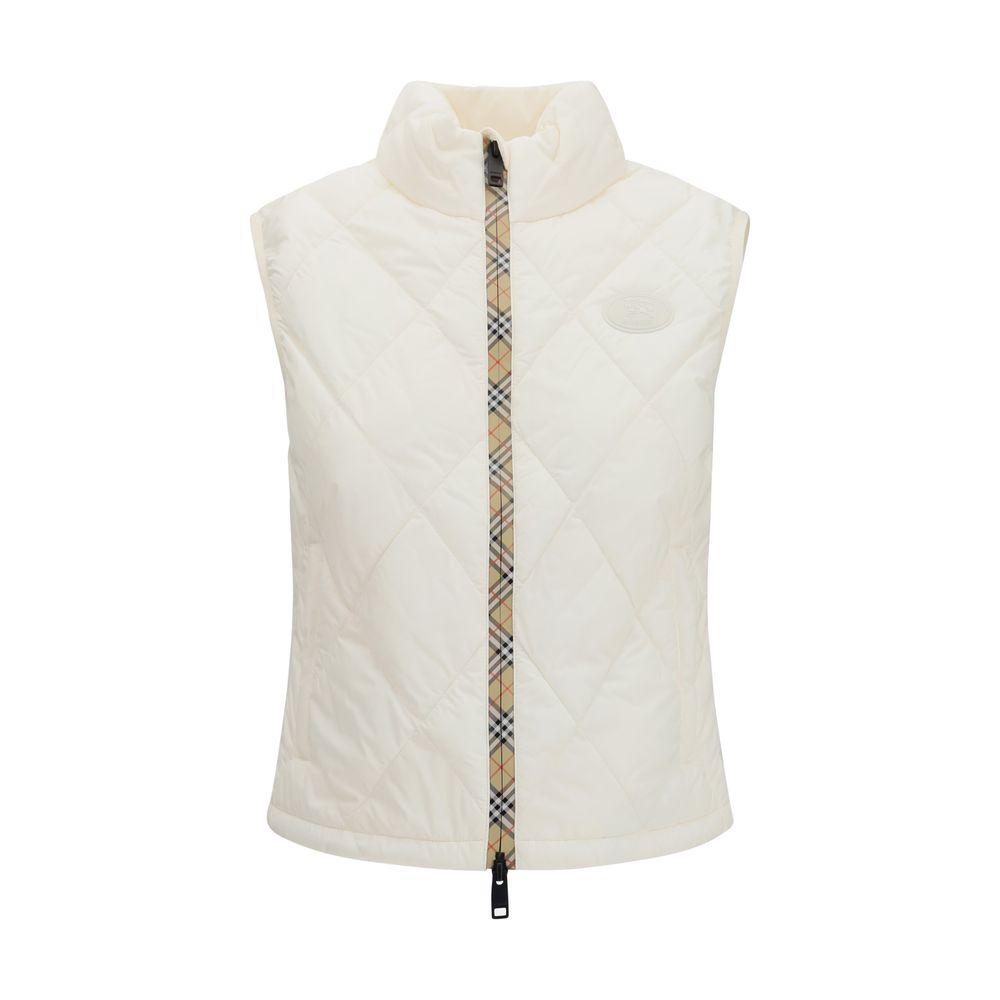 Weiße ärmellose Polyester-Jacke