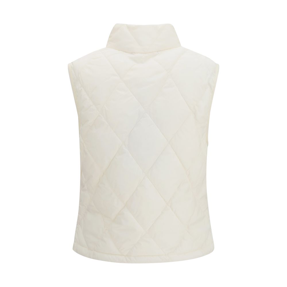 Weiße ärmellose Polyester-Jacke