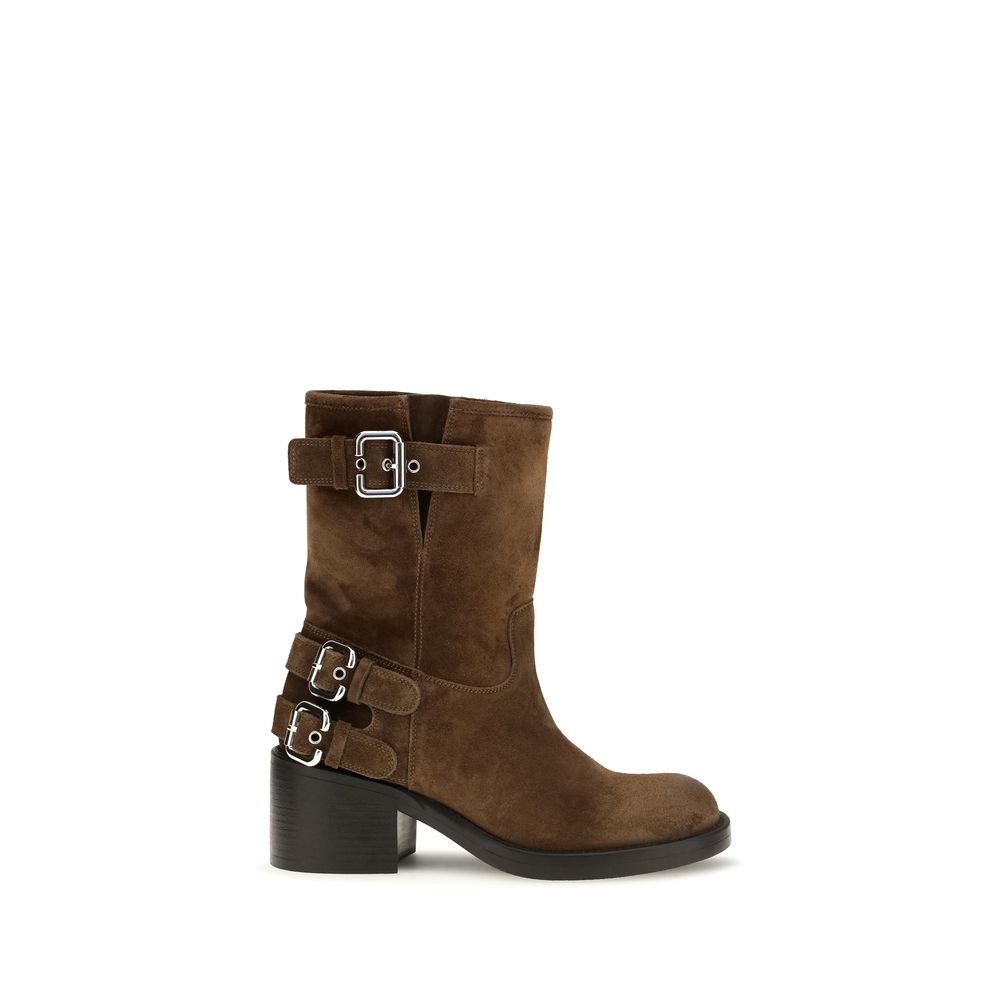 Braune Ankle Boots aus Kalbsleder Bos Taurus