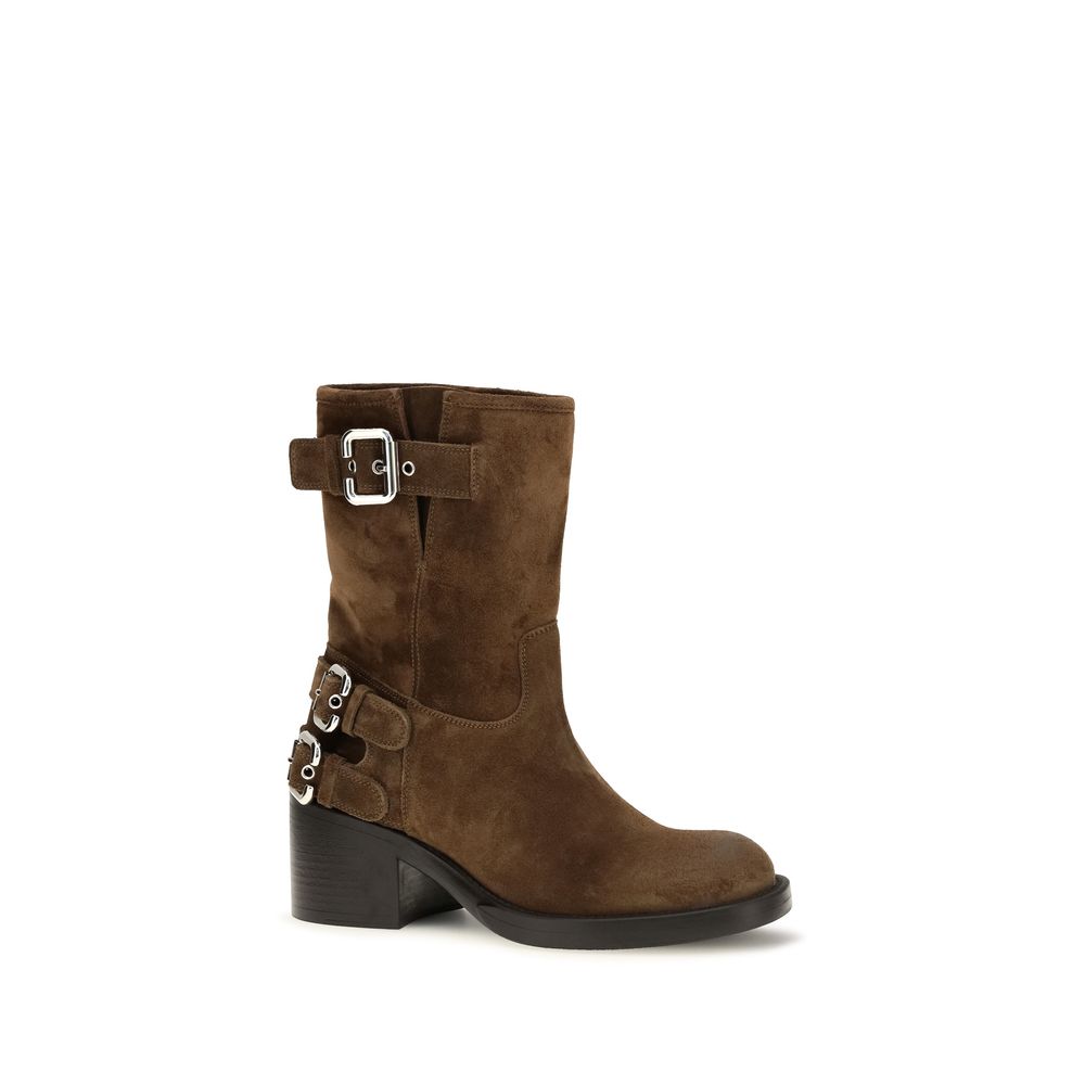 Braune Ankle Boots aus Kalbsleder Bos Taurus