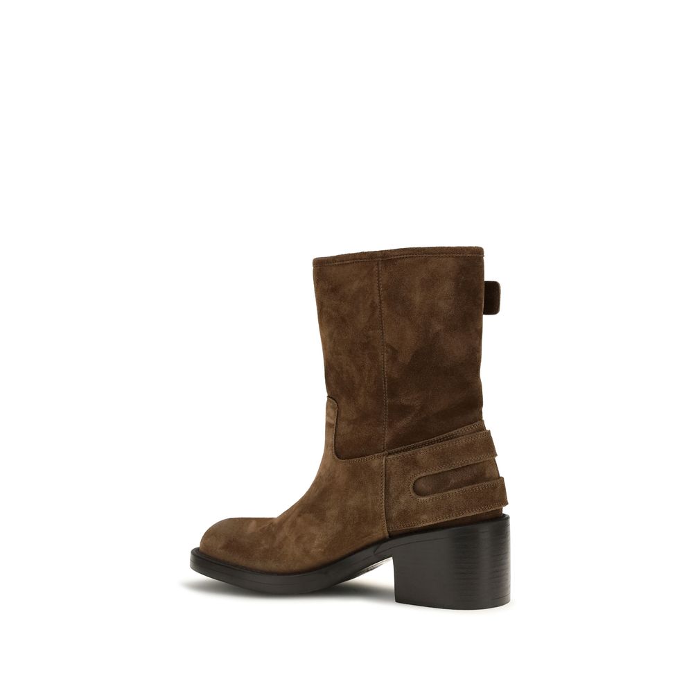 Braune Ankle Boots aus Kalbsleder Bos Taurus