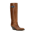 Braune Kalbsleder Bos Taurus Overknee-Stiefel