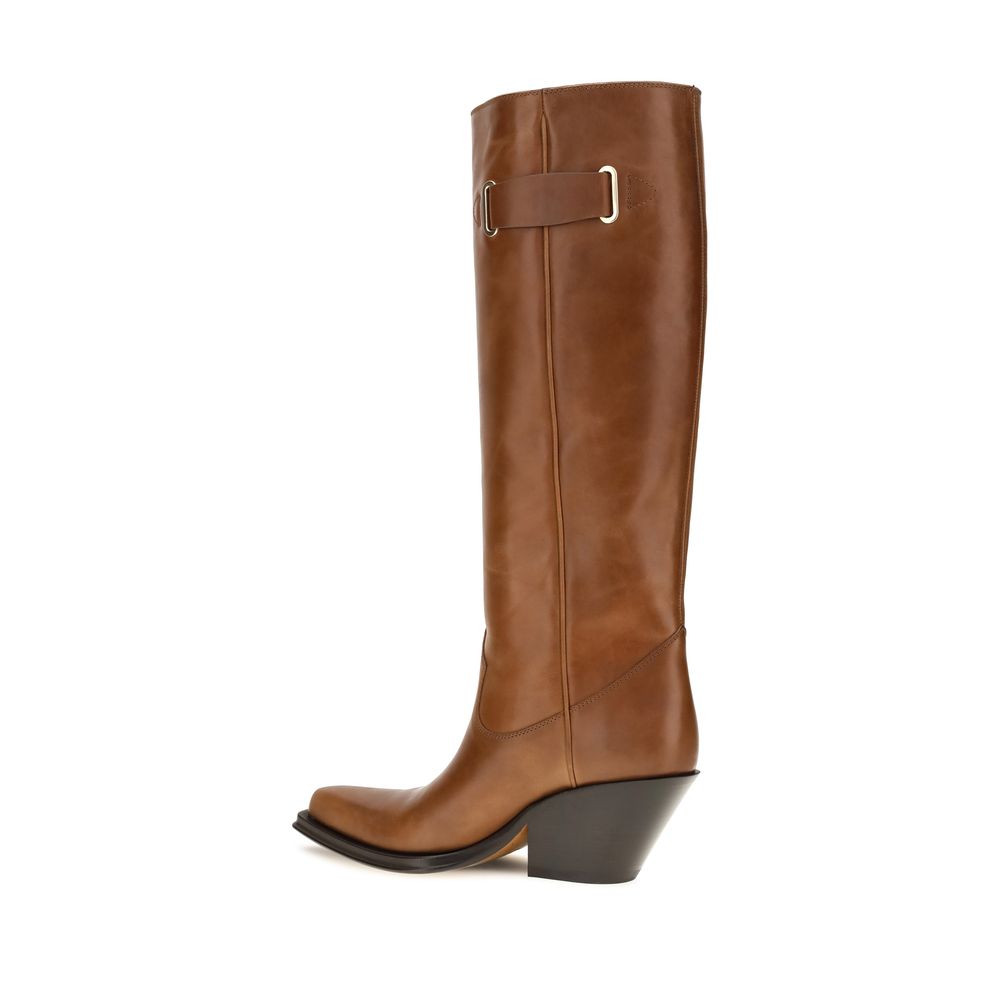 Braune Kalbsleder Bos Taurus Overknee-Stiefel