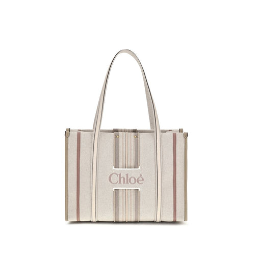 Beige Cotton Shoulder Bag Chloé
