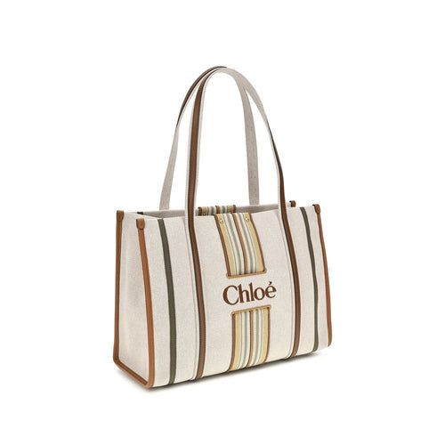 Beige Cotton Shoulder Bag Chloé