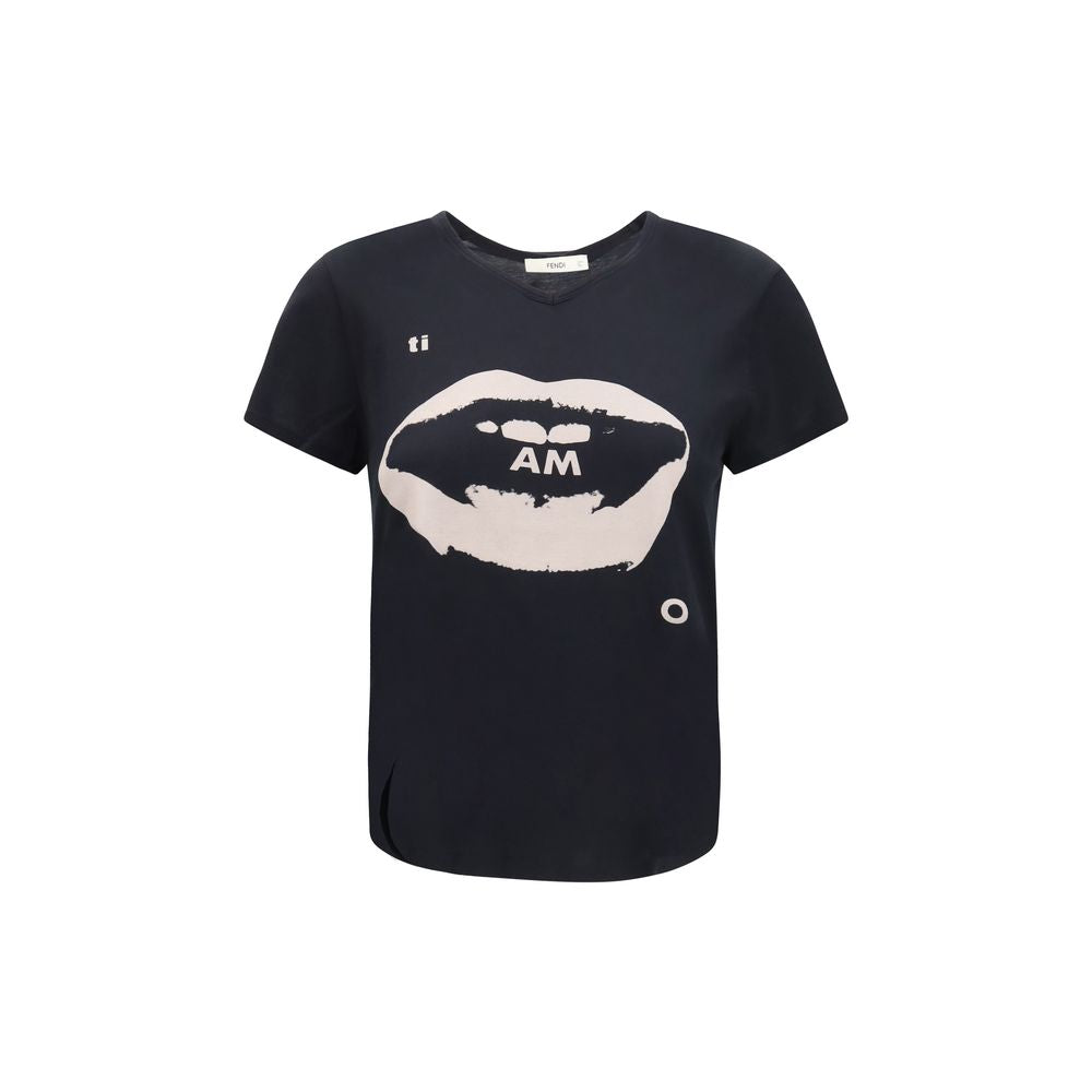 Schwarzes Baumwoll-T-Shirt