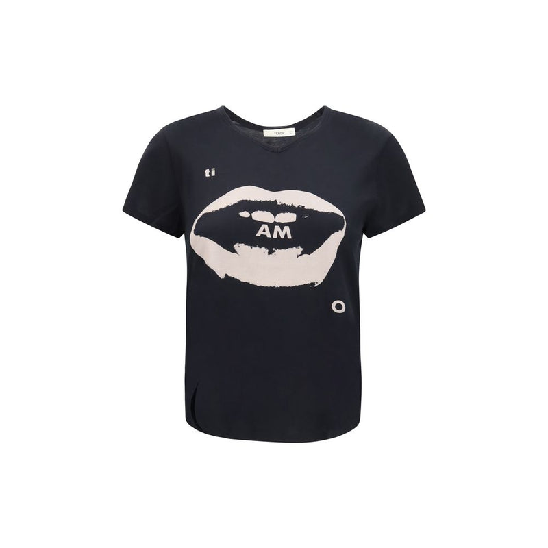 Schwarzes Baumwoll-T-Shirt
