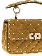 Beigefarbene Kalbshaut Schultertasche