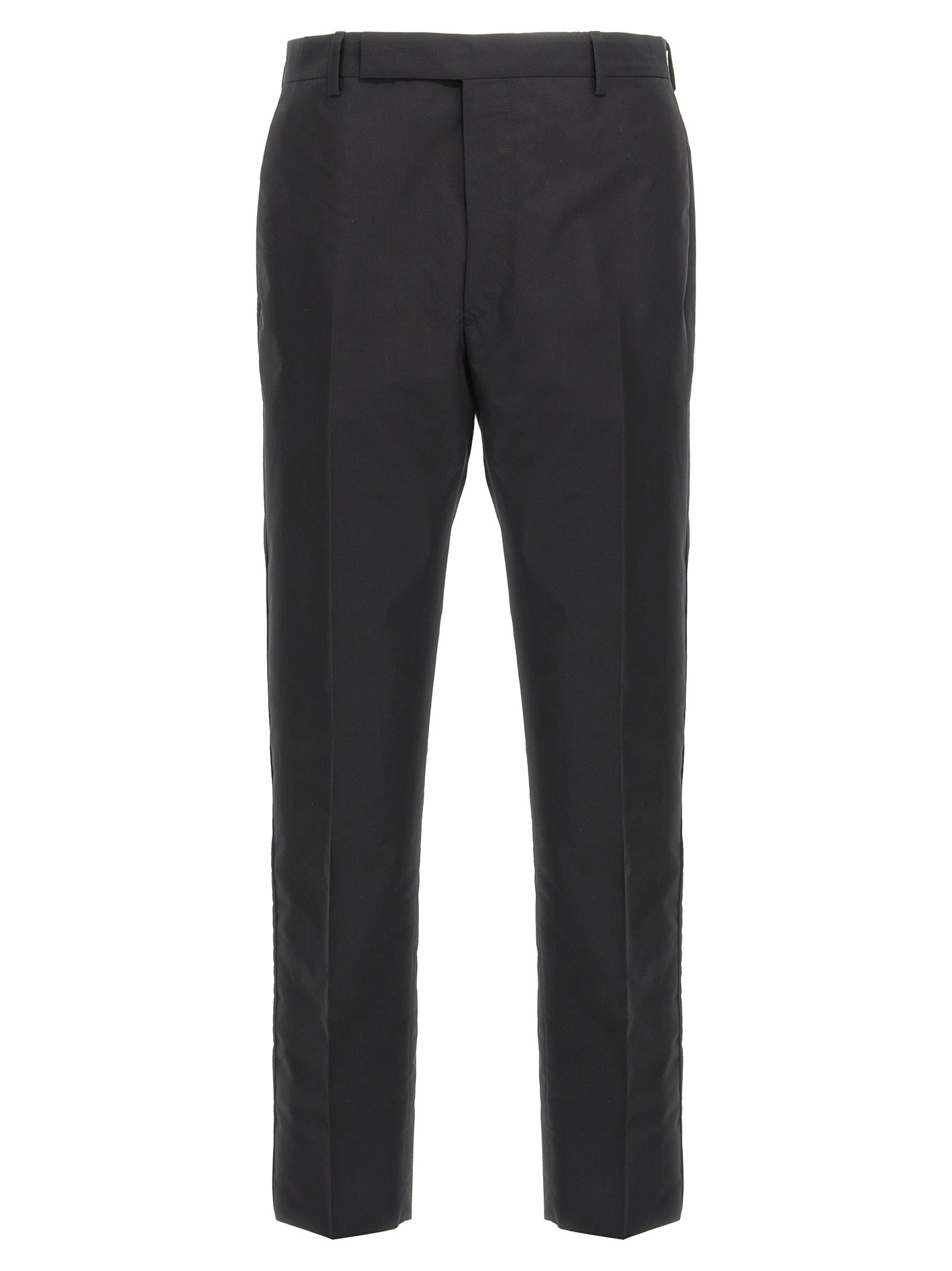 Schwarze Baumwoll-Röhrenhose
