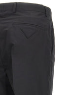 Schwarze Baumwoll-Röhrenhose