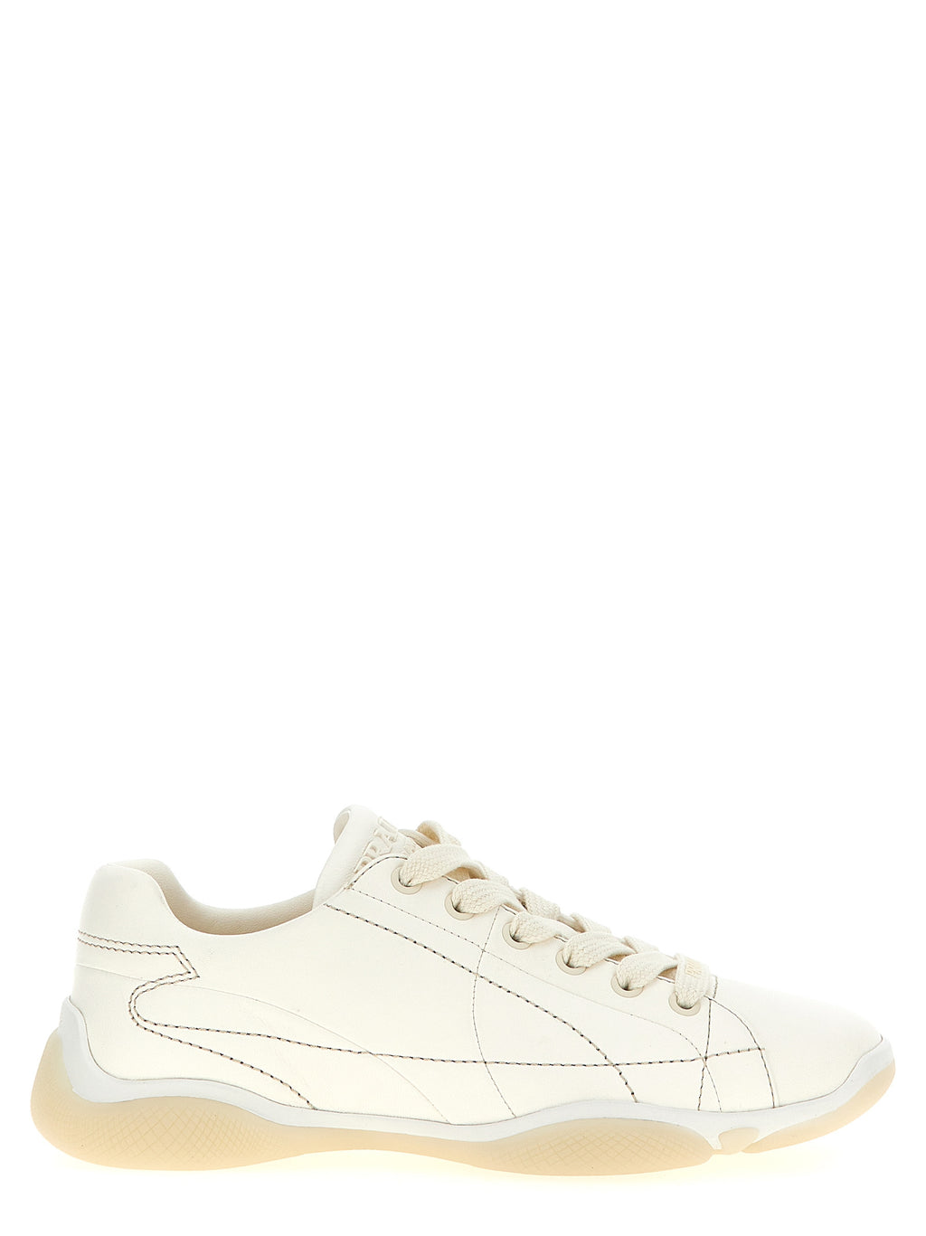 Weiße Low-Top-Sneaker aus Lammleder