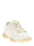 Weiße Low-Top-Sneaker aus Lammleder