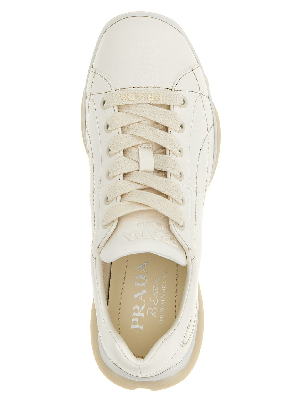 Weiße Low-Top-Sneaker aus Lammleder