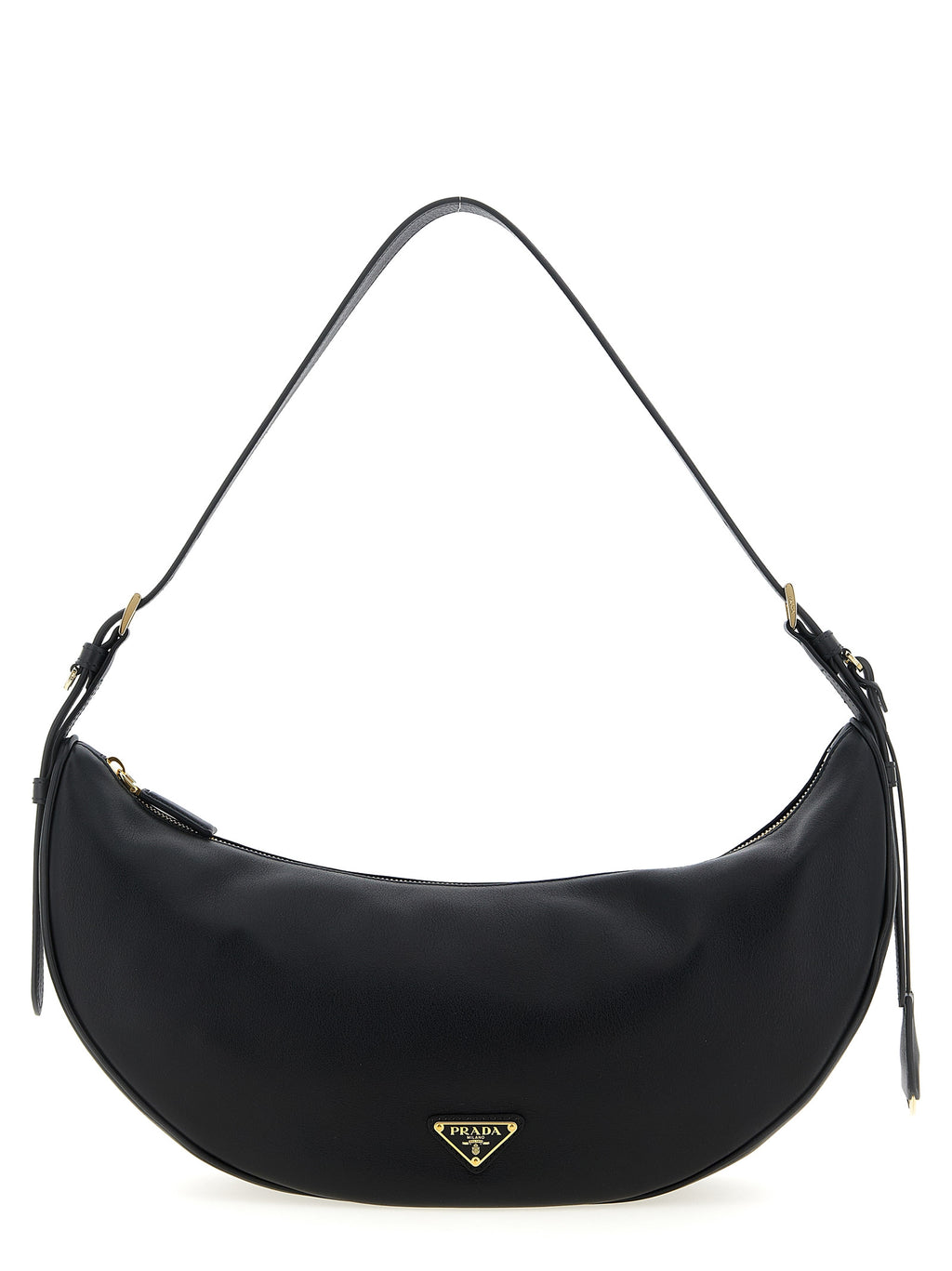 Schwarze Kalbsleder-Schultertasche
