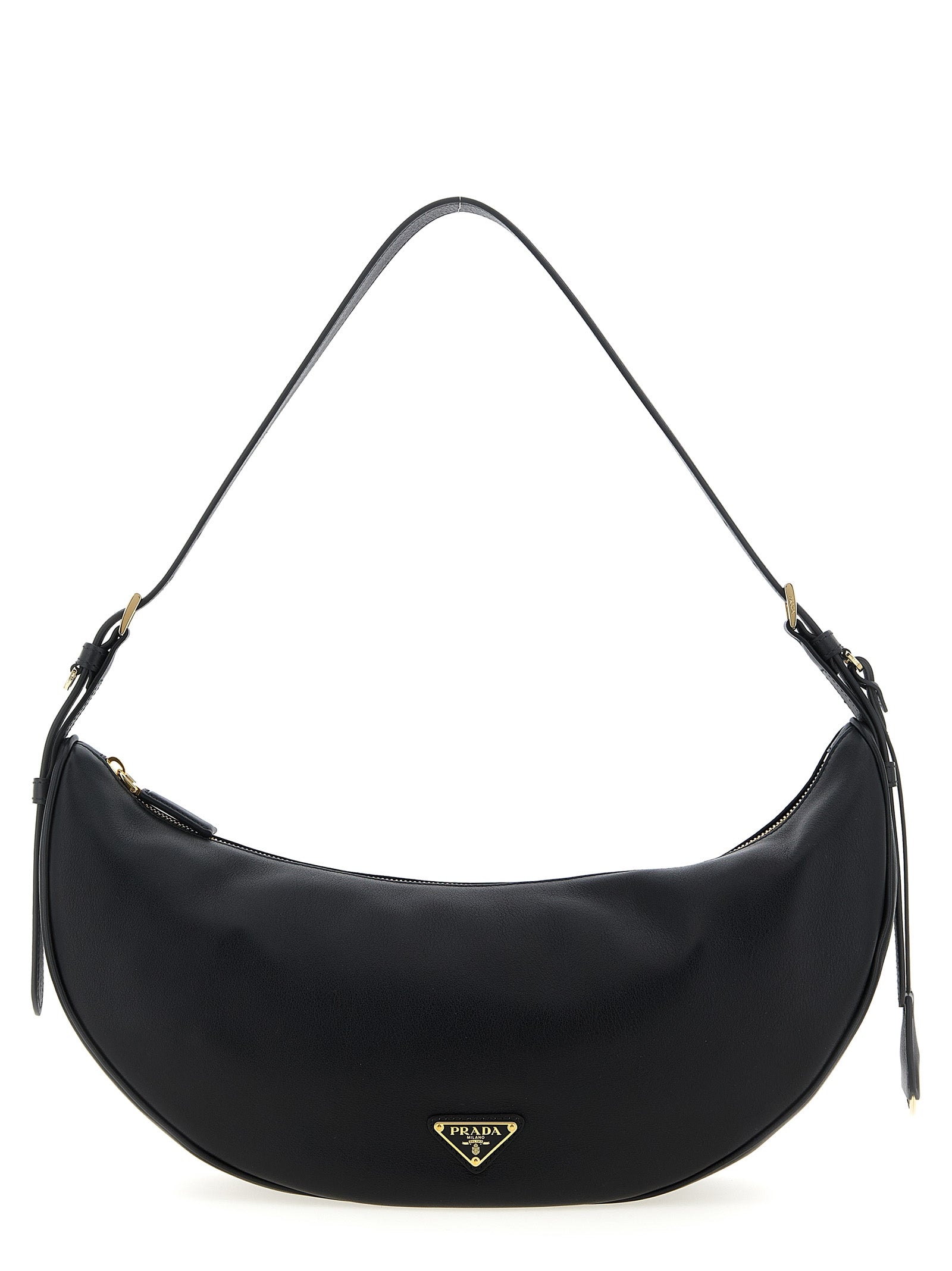Schwarze Kalbsleder-Schultertasche
