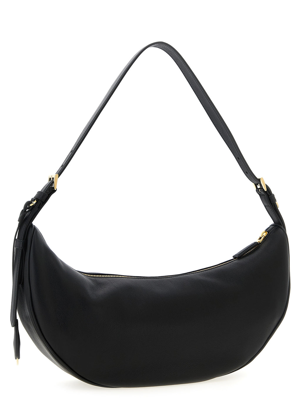 Schwarze Kalbsleder-Schultertasche