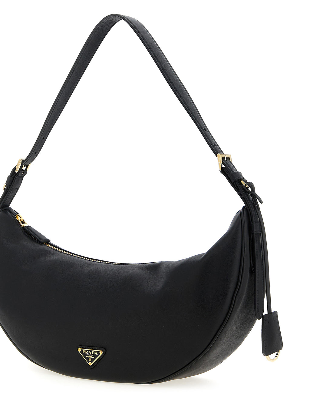 Schwarze Kalbsleder-Schultertasche