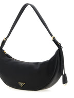Schwarze Kalbsleder-Schultertasche