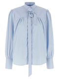 Blaue Baumwollbluse